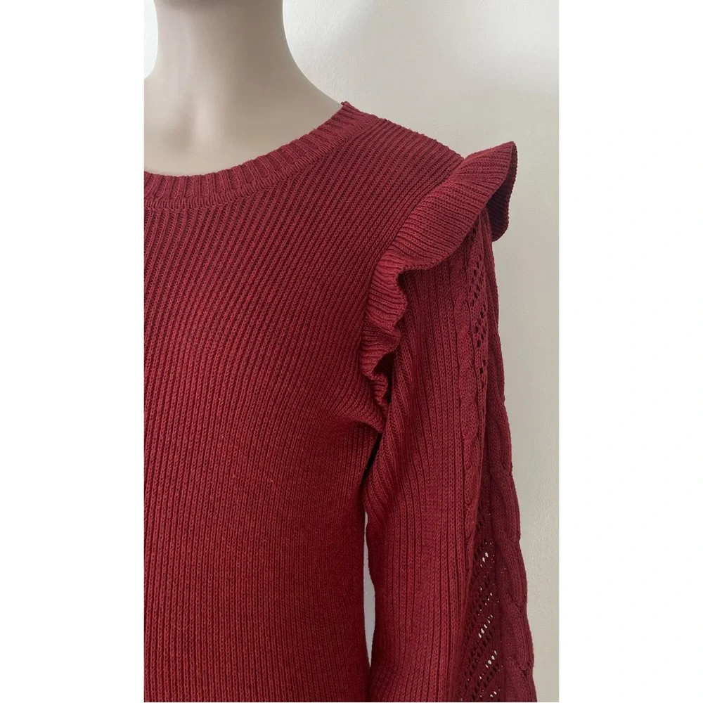 Jessica Simpson Maroon Gemma Knit Sweater